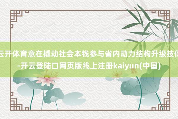 云开体育意在撬动社会本钱参与省内动力结构升级技俩-开云登陆口网页版线上注册kaiyun(中国)